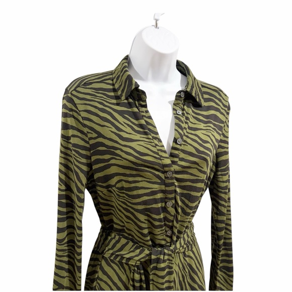 Boden Laura Jersey Midi Shirt Dress Oregano Animal Tiger Print size US 6 Regular - Picture 6 of 10